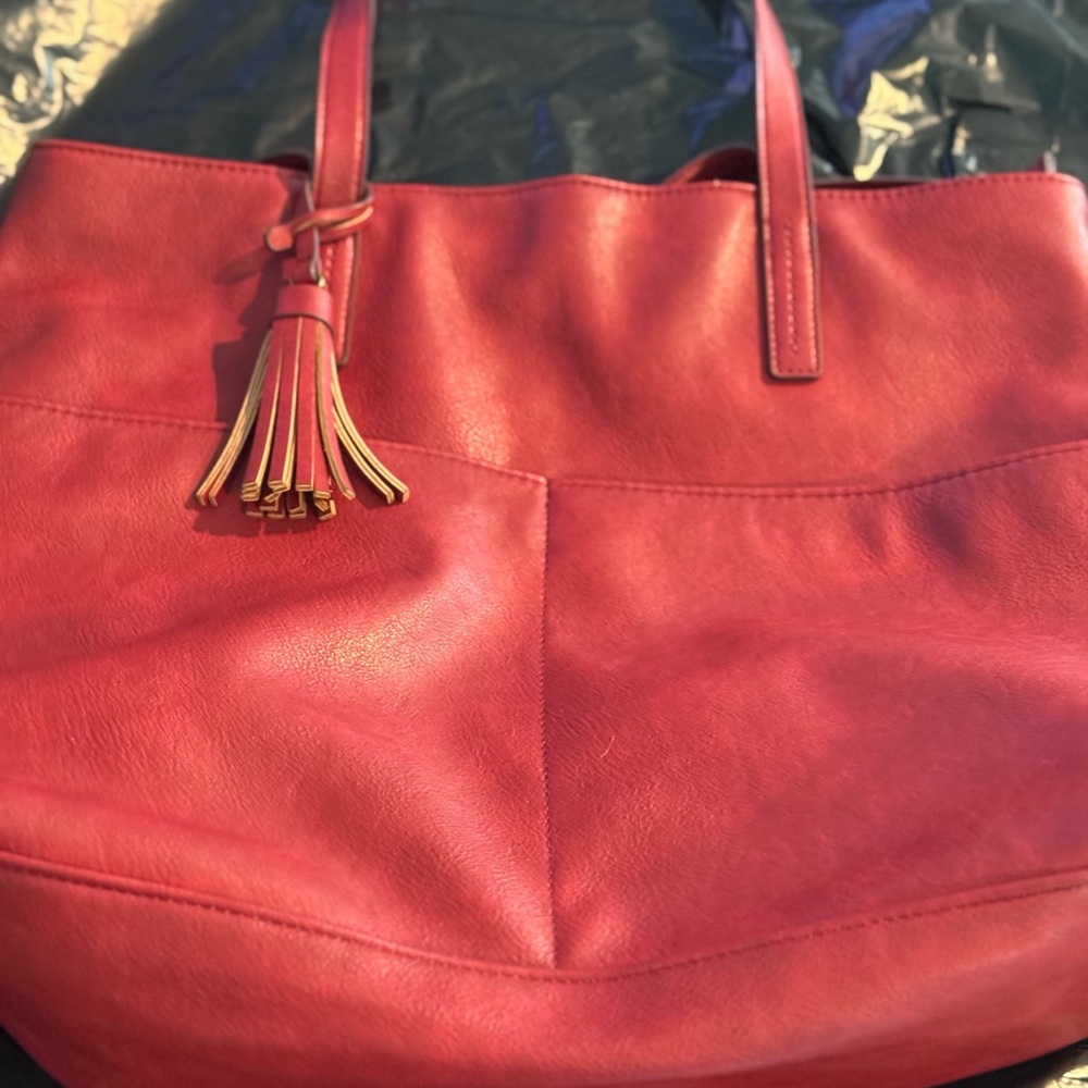 Sonoma Red Leather Tote Bag